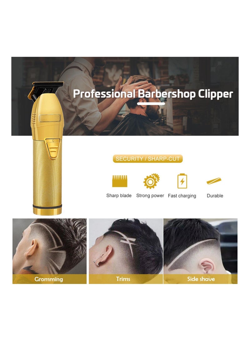 New Barber Hair Clipper Gold Electric Cordless Trimmer for Men Professional Haircuts Carving Beard Razor - Image 5